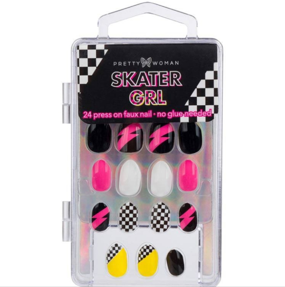 Pretty Woman Skater Grl Kids 24 Press on Faux Nails